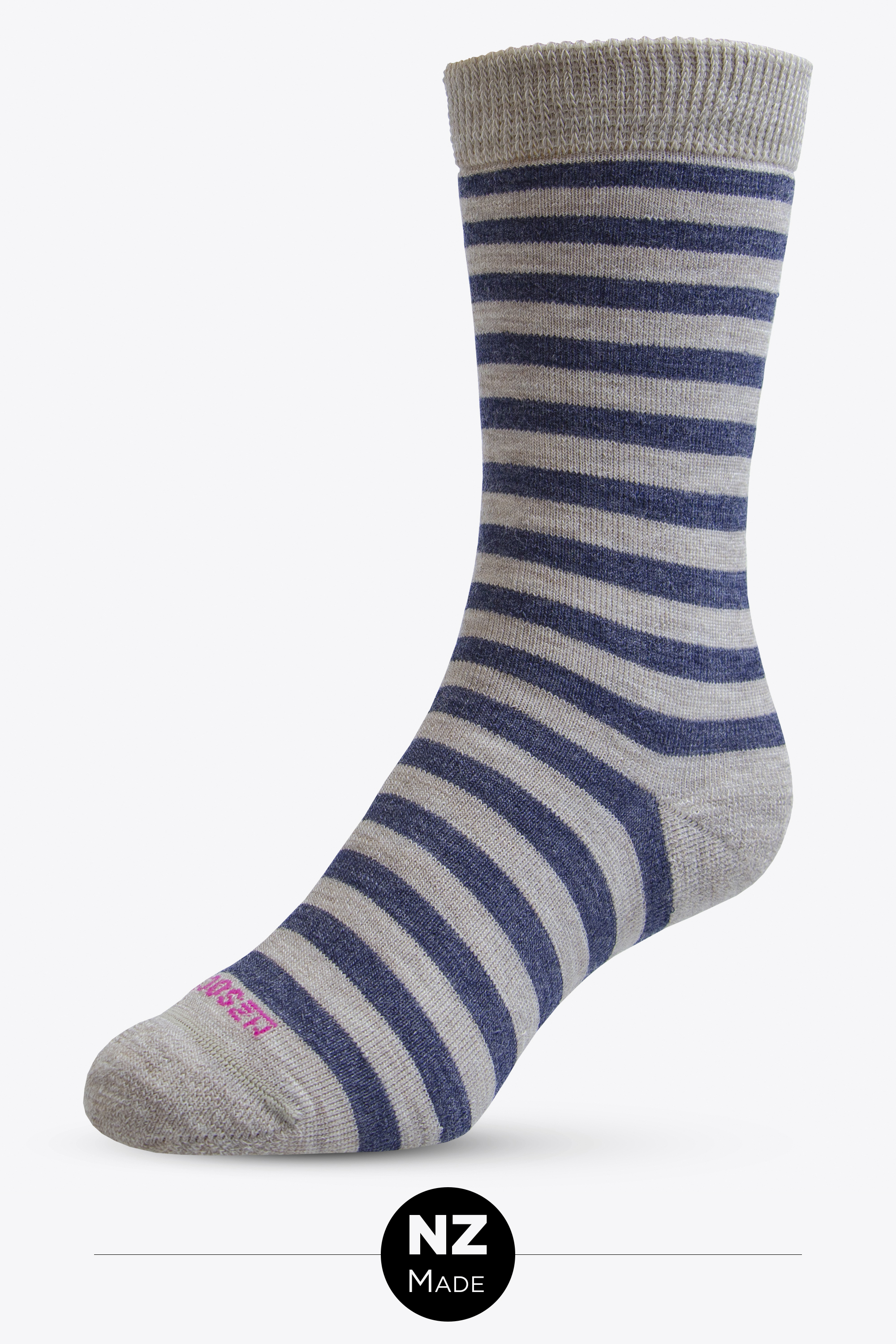 Womens Merino Full Cushion Stripe - mushroom