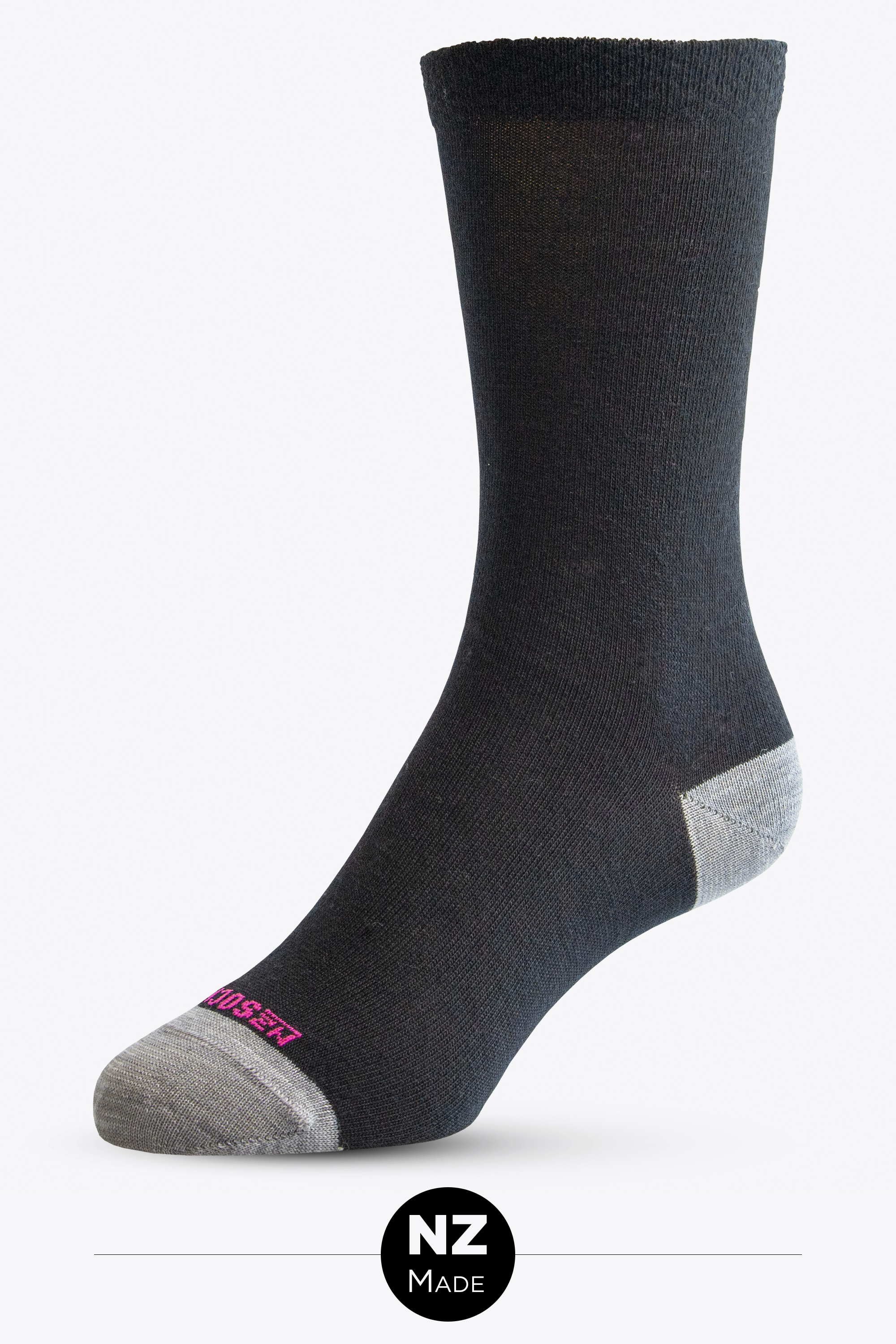 Merino Stripe/ Plain 2 Pack - black