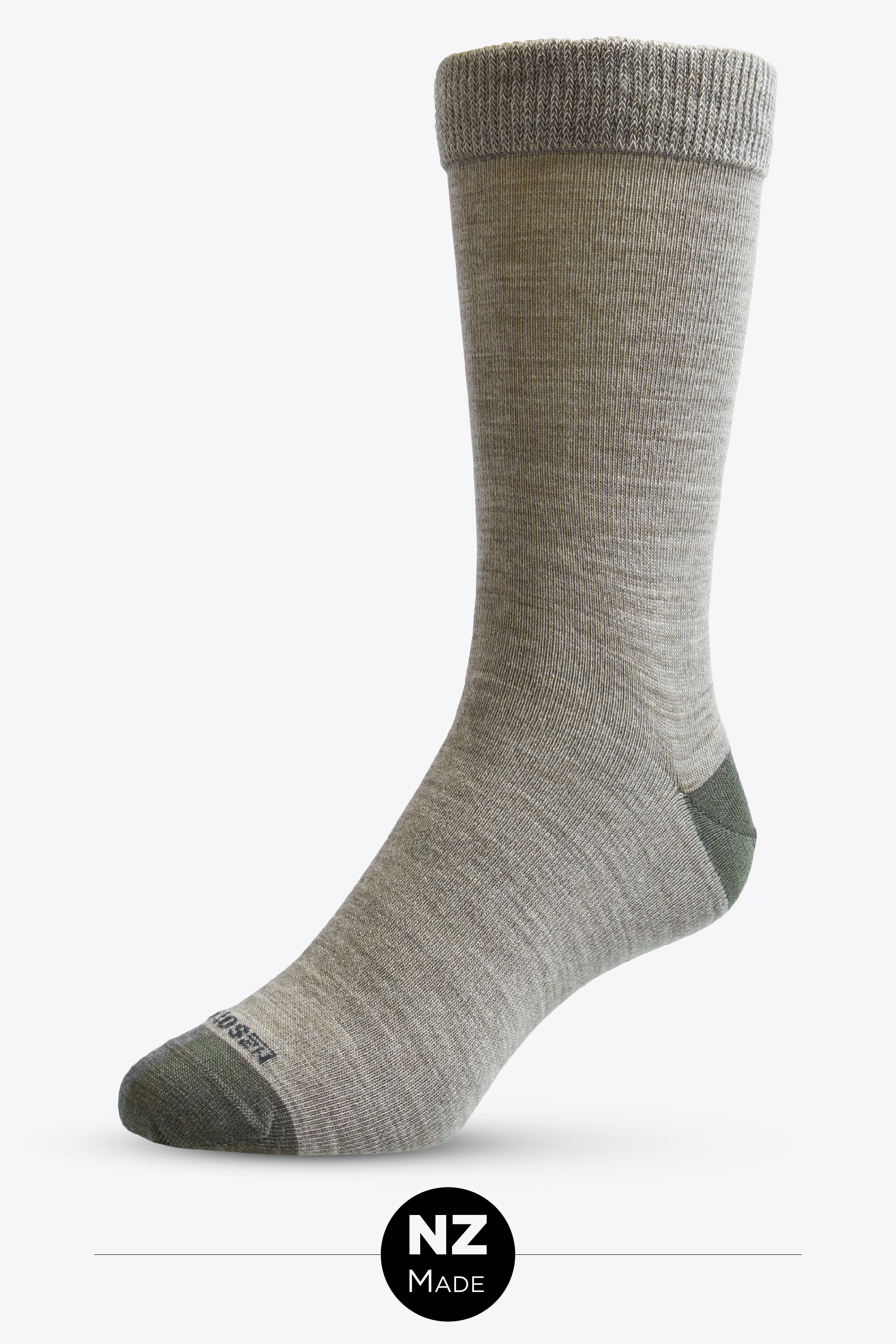 Merino Comfort Top Contrast H & T - mush/grun melange